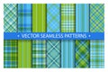 Tartan set pattern seamless plaid vector. Geometric background fabric texture. Modern check fashion template for textile print, Royalty Free Stock Photo