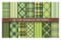 Tartan set pattern seamless plaid vector. Geometric background fabric texture. Modern check fashion template for textile print, Royalty Free Stock Photo