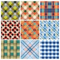 Tartan texture. Seamless background with square geometrical tartan pattern recent vector template