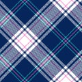 Tartan vector pattern colorful in blue, pink, green, white. Seamless herringbone check plaid in tropical colors. Royalty Free Stock Photo