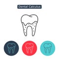 Tartar or calculus teeth illustration vector icon.