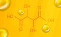 Tartaric acid chemical formula. Tartaric acid 3D Realistic chemical molecular structure