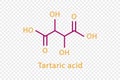 Tartaric acid chemical formula. Tartaric acid structural chemical formula isolated on transparent background.