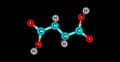 Tartaric acid molecular structure isolated on black