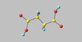 Tartaric acid molecular structure isolated on grey