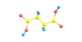 Tartaric acid molecular structure isolated on white