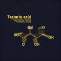 Tartaric acid, Structural chemical formula Royalty Free Stock Photo