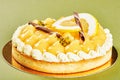 Tarte au citron, Lemon tart decorated with cream