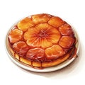 Tarte Tatin on white background, Generative AI