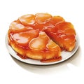 Tarte Tatin on white background, Generative AI