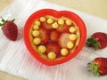 Tartelet heart with strawberries Royalty Free Stock Photo