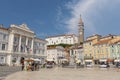 Tartini Square, main squere in Piran, Slovenia