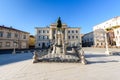 Tartini square with town hall and City Library in Piran.