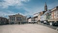 Tartini Square View in Old Town Piran, Slovenia, Europe Royalty Free Stock Photo