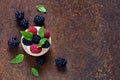 Tartlet with fresh berries Royalty Free Stock Photo