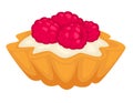 Tartlet with mousse and creamy cheese snack vector