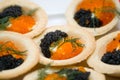 Tartlet with red caviar
