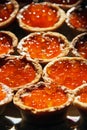 Tartlet with red salmon caviar