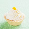 Tartlet with whipped cream, vanilla and jam