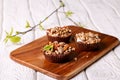 Tartlets with chocolate filling, cereal and mint Royalty Free Stock Photo