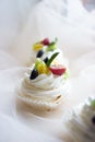 Tartlets with Italian meringue Royalty Free Stock Photo