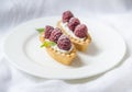 Tartlets with raspberry