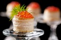 Tartlets with red caviar Royalty Free Stock Photo