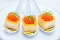 Tartlets with red caviar