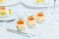 Tartlets with red caviar