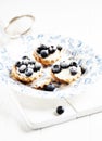 Tartlets with ricotta and blueberries