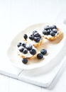 Tartlets with ricotta and blueberries