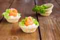 Tartlets with salmon