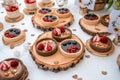 tartlets of various kinds at a festive sweet bar