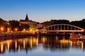 Cityscape of Tartu at night. Royalty Free Stock Photo