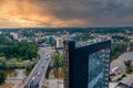 Aerial view of the student city of Tartu. Summer evening view. Royalty Free Stock Photo