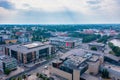 Aerial view of the student city of Tartu. Summer evening view. Royalty Free Stock Photo