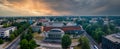 Aerial view of the student city of Tartu. Summer evening view. Royalty Free Stock Photo