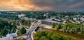 Cityscape of Tartu town in Estonia. Aerial view of the student city of Tartu. Royalty Free Stock Photo