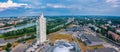 Aerial view of the student city of Tartu. Summer evening view. Royalty Free Stock Photo