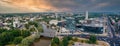 Aerial view of the student city of Tartu. Summer evening view. Royalty Free Stock Photo