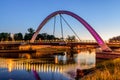 Sightseeing of Tartu. Beautiful arched bridge over the Emajogi river Royalty Free Stock Photo