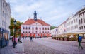 TARTU, ESTONIA. Tartu Town Hall. Main square of city. September Royalty Free Stock Photo