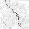 Tartu map, Estonia. Grayscale city map, vector streetmap