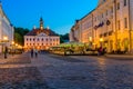 Tartu Town Hall and Historical centre, beautiful night view Royalty Free Stock Photo