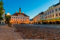 Tartu Town Hall and Historical centre, beautiful night view Royalty Free Stock Photo
