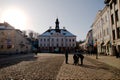 Tartu Town Hall Square in winter, Estonia Royalty Free Stock Photo