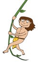 Tarzan-swinging in jungle