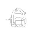 backpack line icon. one line continuous style