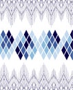 Bohemian aztec diamonds blue pattern