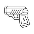 taser gun crime line icon vector illustration Royalty Free Stock Photo